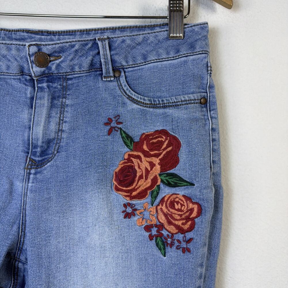 Workshop Republic Womens 10 Western Cowboy Rodeo Rose Embroidered Jeans boho - Picture 2 of 10